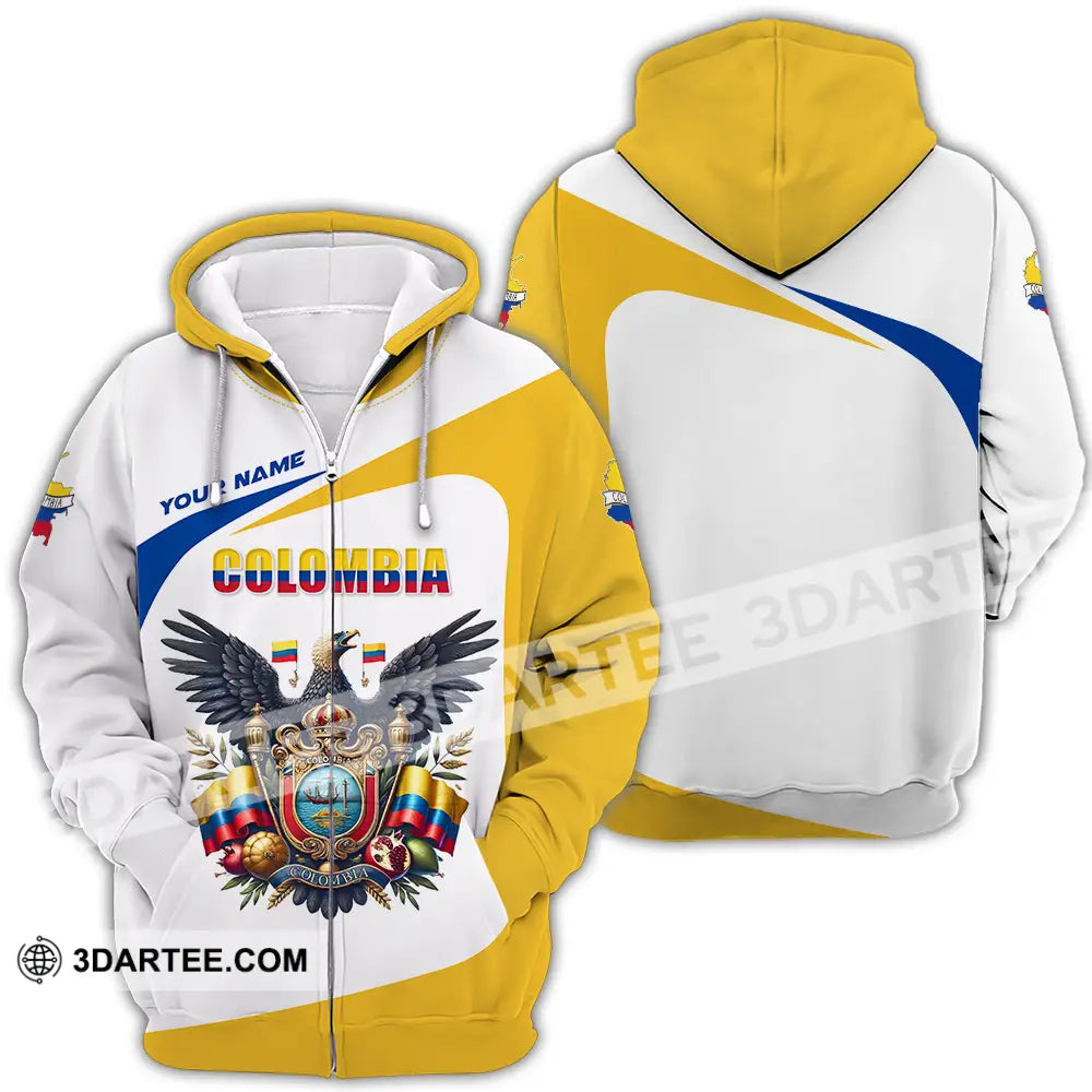 Unisex Shirt - Custom Text Shirt Colombia Zipper Hoodie / S T-shirt