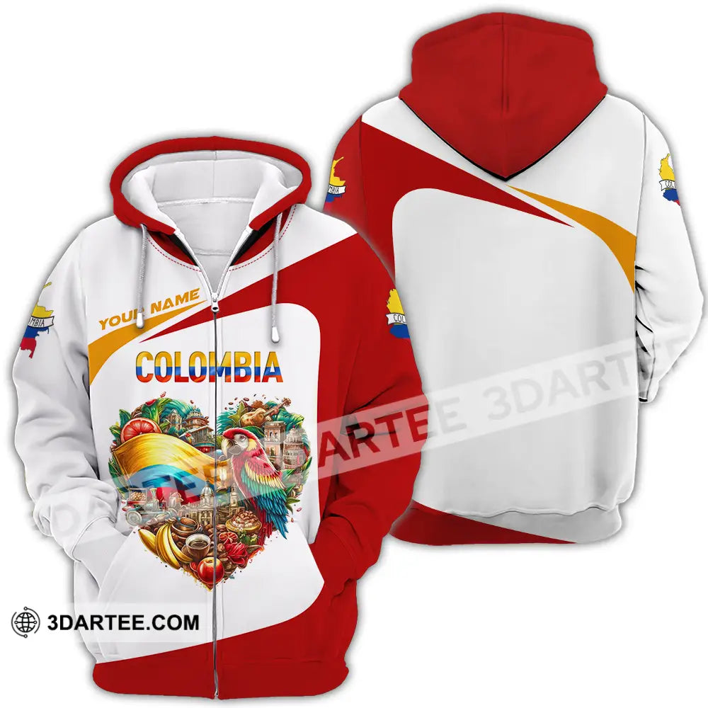 Unisex Shirt - Custom Text Shirt Colombia Zipper Hoodie / S T-shirt