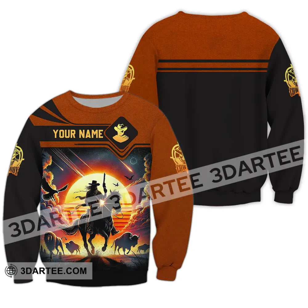 Unisex Shirt - Custom Text Cowboy Shirt Long Sleeve / S T-shirt