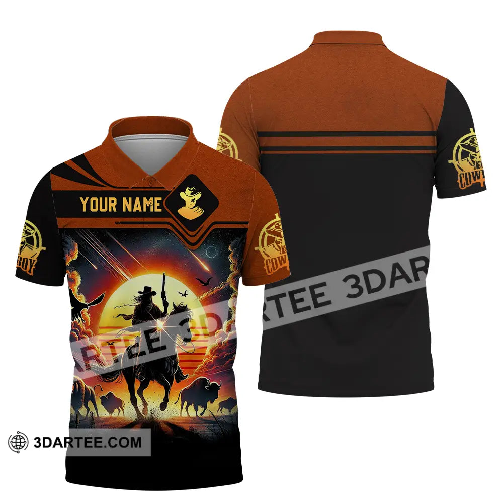 Unisex Shirt - Custom Text Cowboy Shirt Polo Shirt / S T-shirt