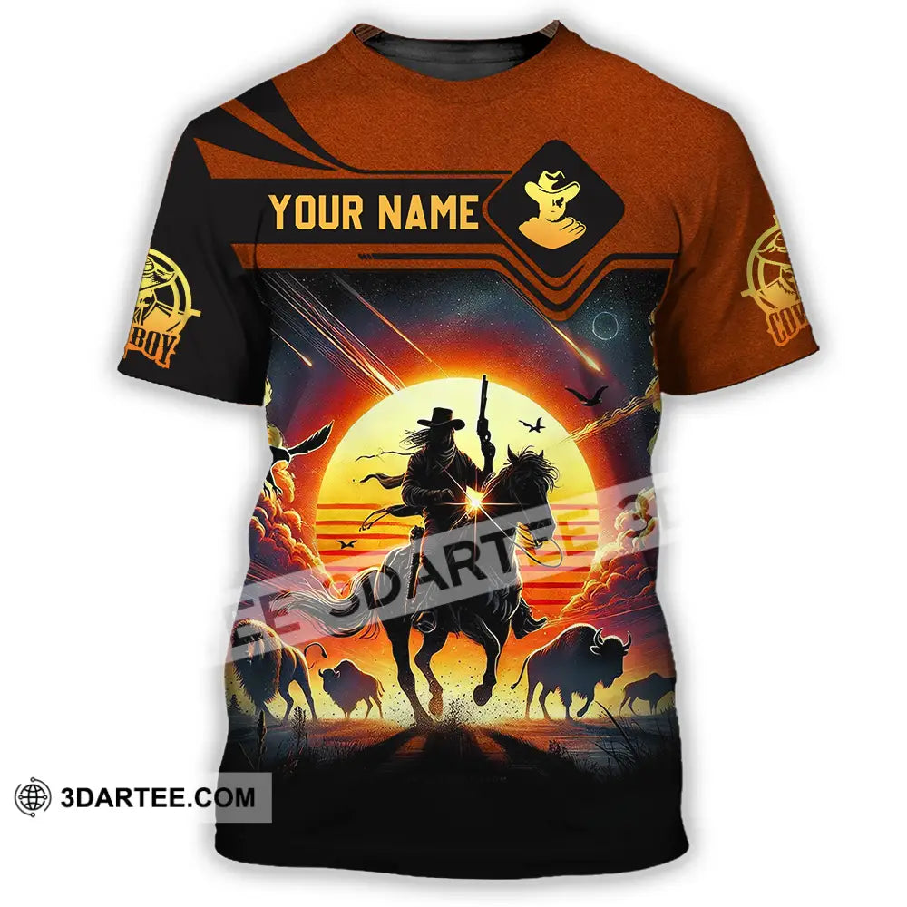Unisex Shirt - Custom Text Cowboy Shirt T-Shirt / S T-shirt