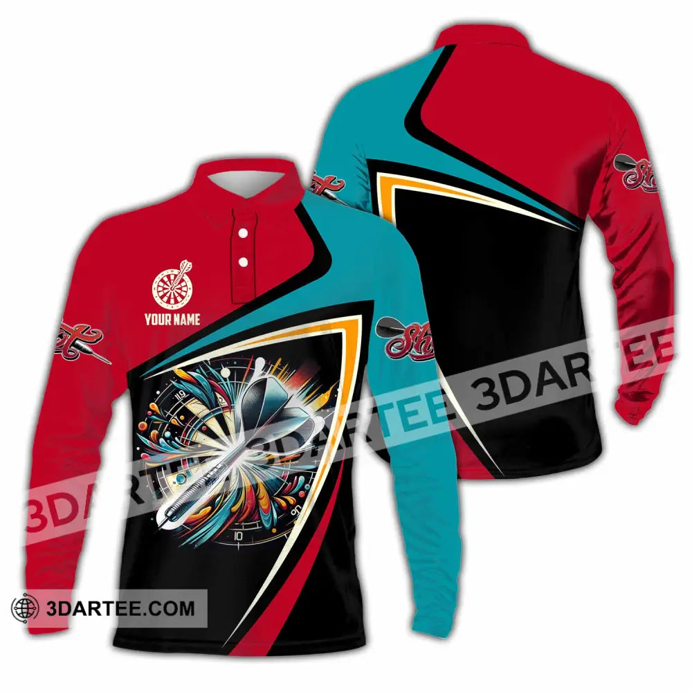 Unisex Shirt - Custom Text Shirt Dart Shirt Long Sleeve Polo / S T-shirt