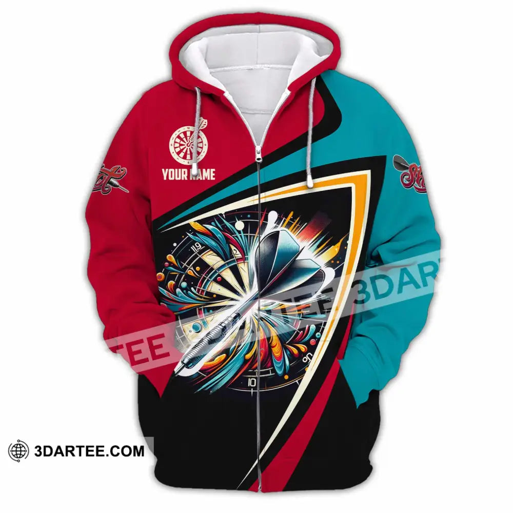 Unisex Shirt - Custom Text Shirt Dart Shirt Zipper Hoodie / S T-shirt