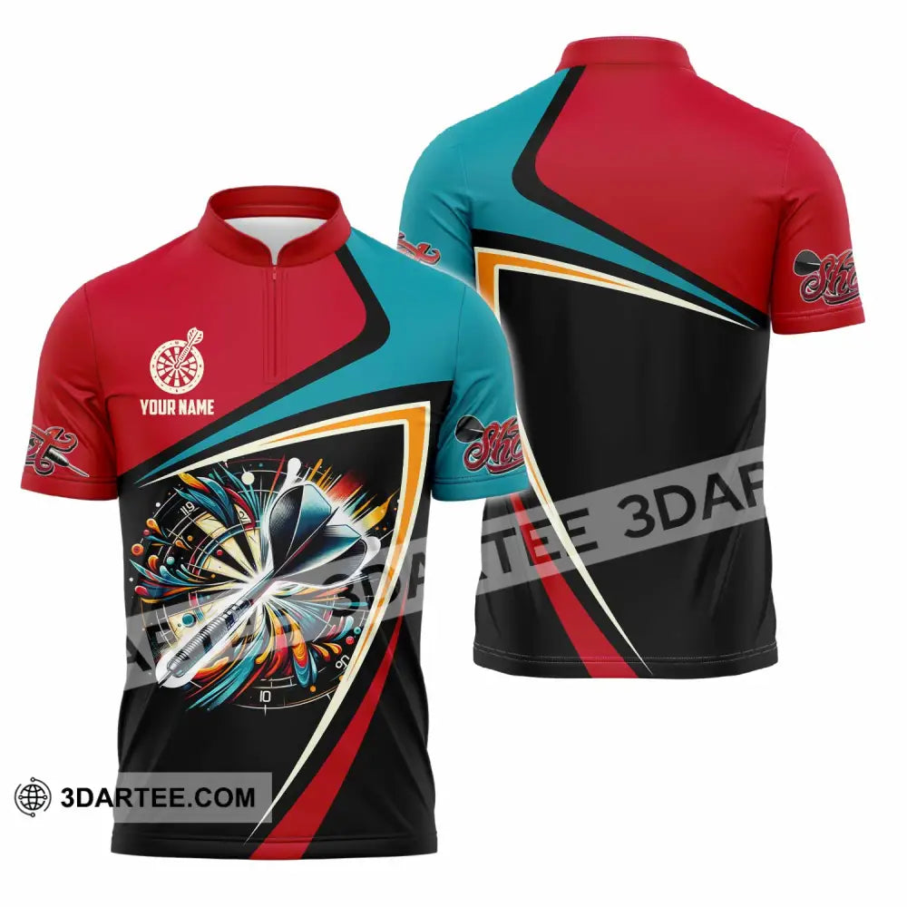 Unisex Shirt - Custom Text Shirt Dart Shirt Zipper Polo Shirt / S T-shirt