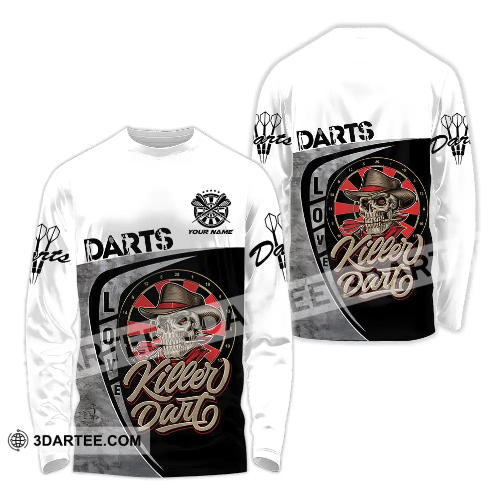 Unisex Shirt - Custom Text Darts Player Sport Killer Long Sleeve / S T-Shirt