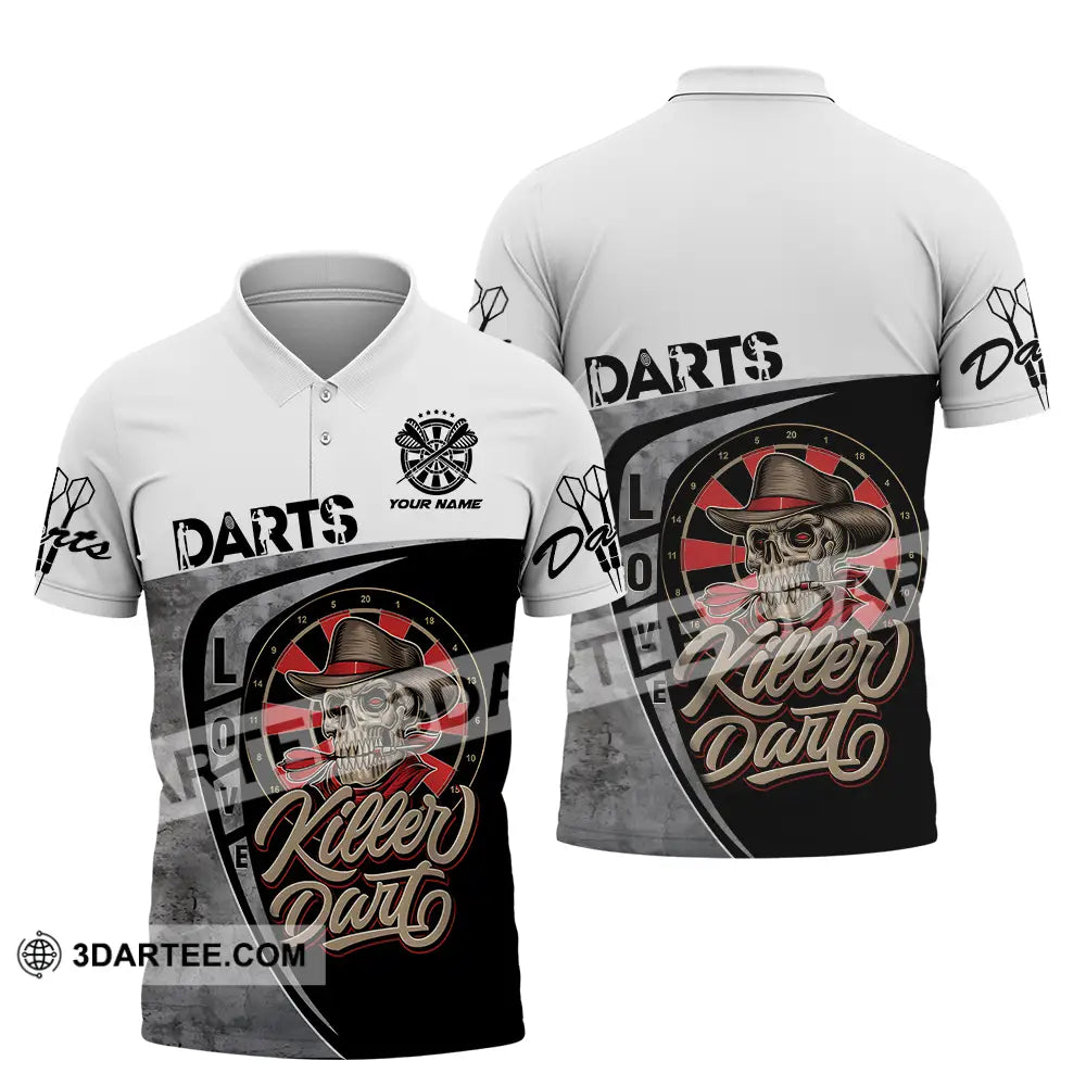 Unisex Shirt - Custom Text Darts Player Sport Killer Polo / S T-Shirt