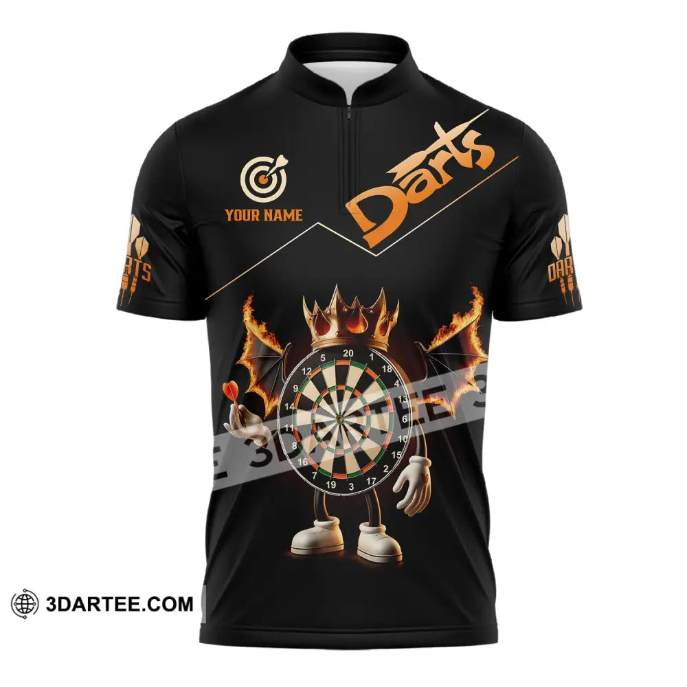 Unisex Shirt - Custom Text Darts Zipper Polo / S T-Shirt