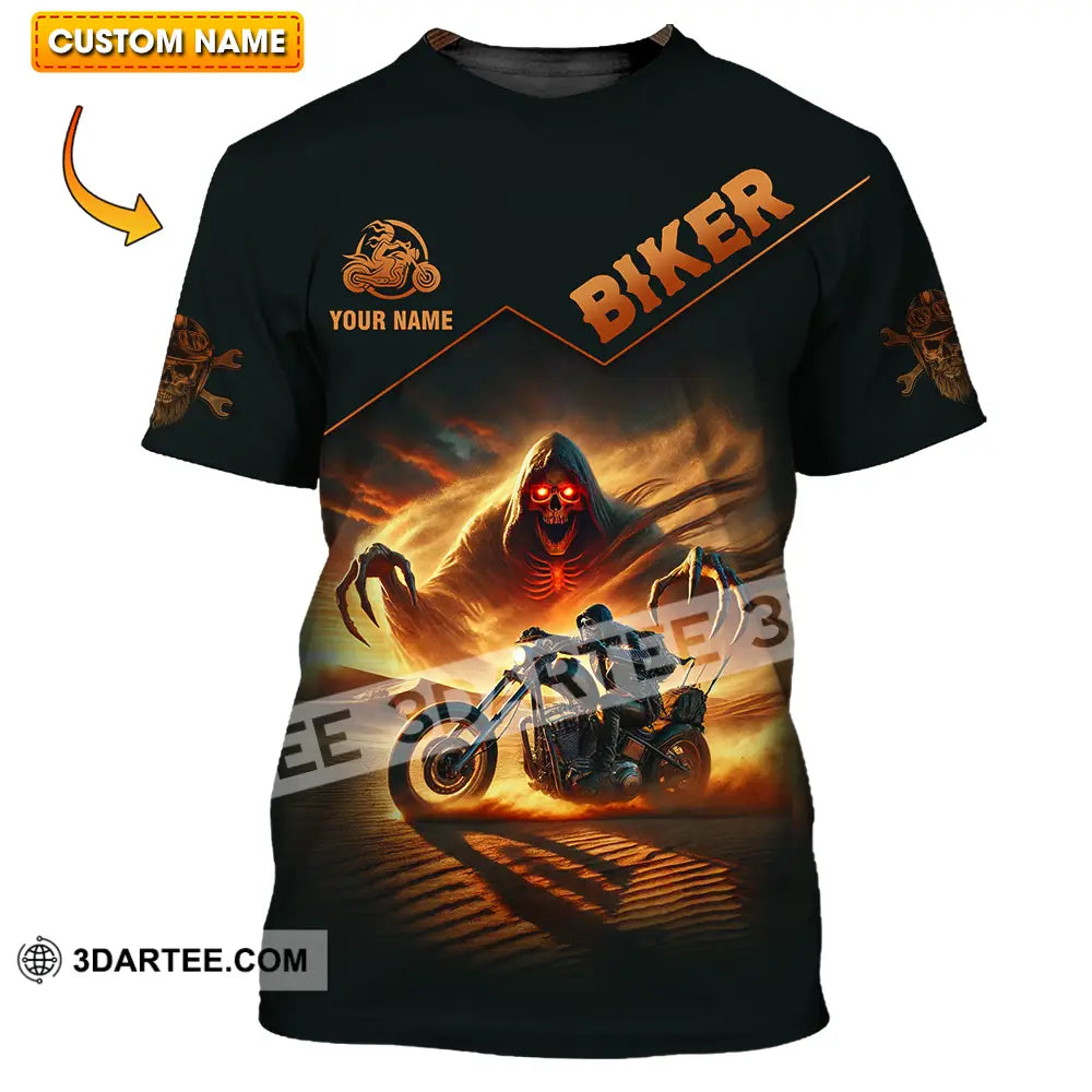 Unisex Shirt - Custom Text Death Biker T-Shirt / S T-Shirt