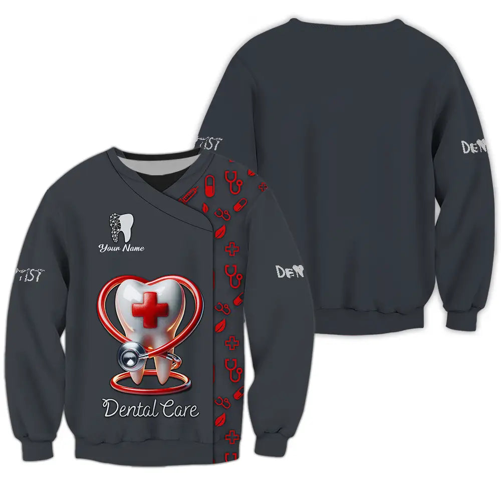 Unisex Shirt - Custom Text Shirt Dental Care Long Sleeve / S T-shirt