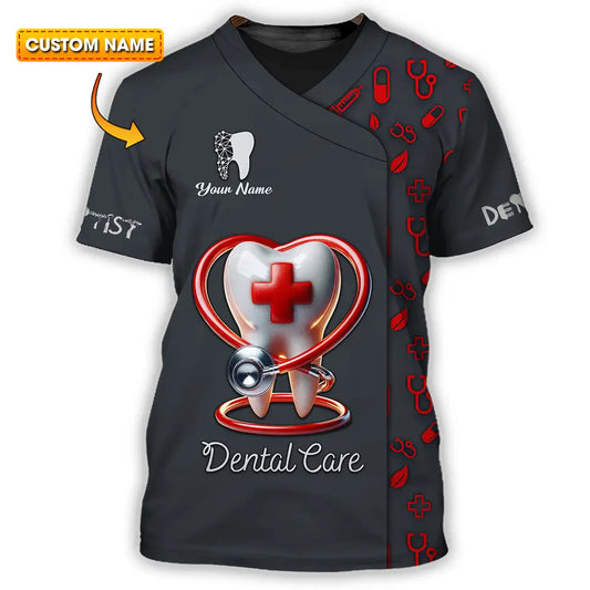 Unisex Shirt - Custom Text Shirt Dental Care T-shirt