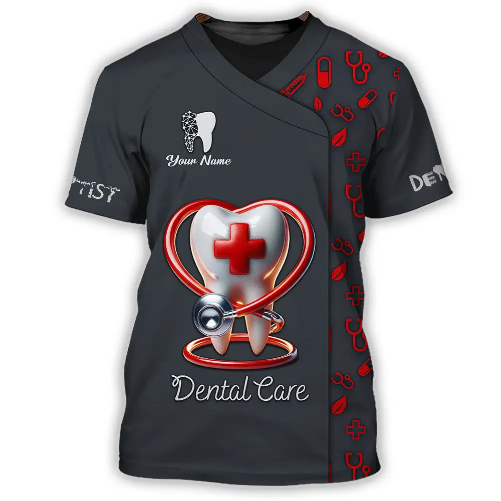 Unisex Shirt - Custom Text Shirt Dental Care T-Shirt / S T-shirt