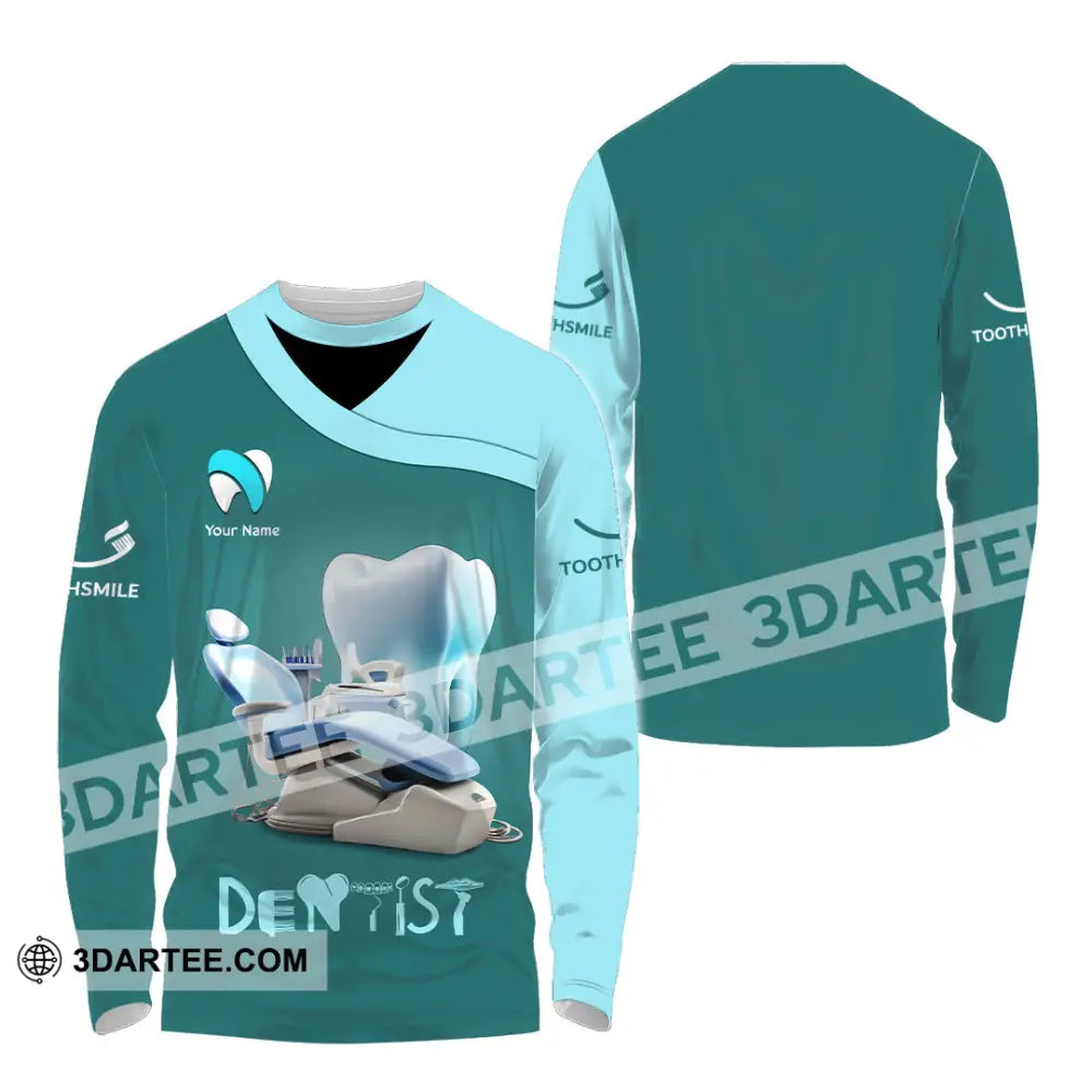 Unisex Shirt - Custom Text Dentist Shirt Long Sleeve Shirt / S T-shirt