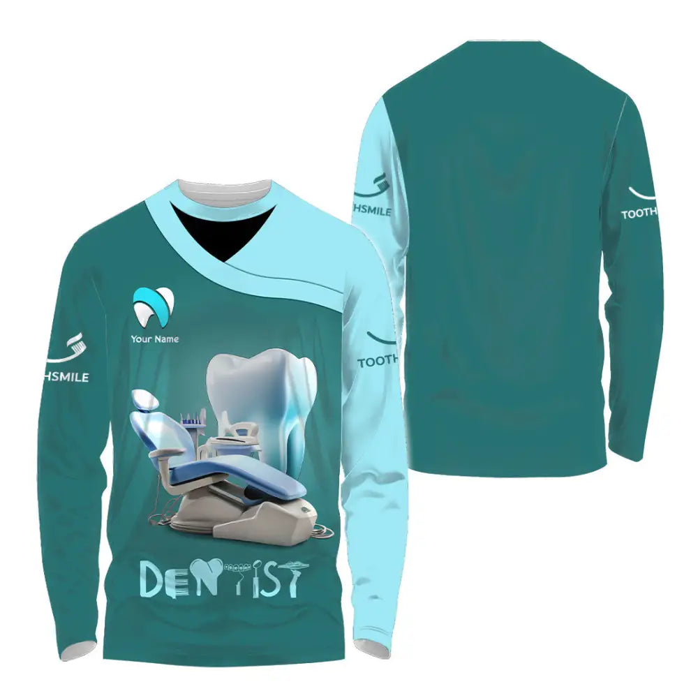 Unisex Shirt - Custom Text Dentist Shirt Long Sleeve Shirt / S T-shirt