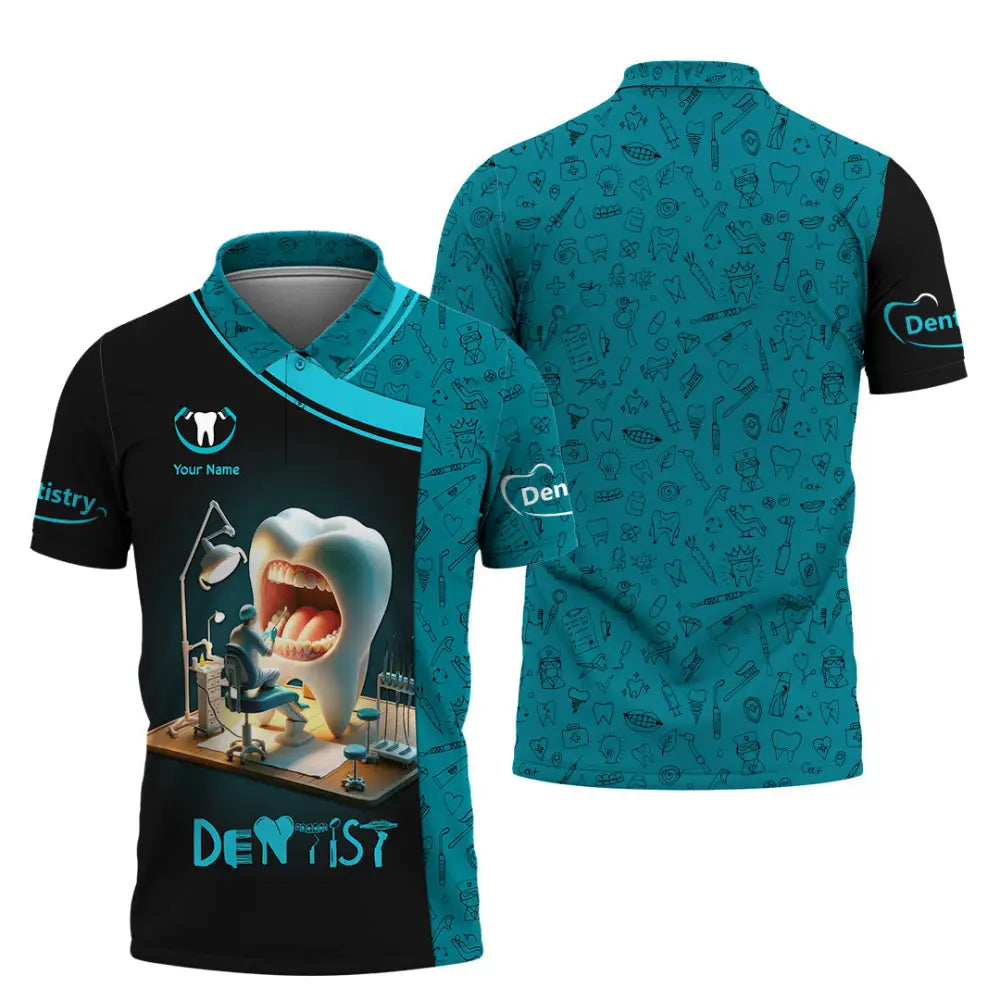Unisex Shirt - Custom Text Dentist Shirt Polo Shirt / S T-shirt