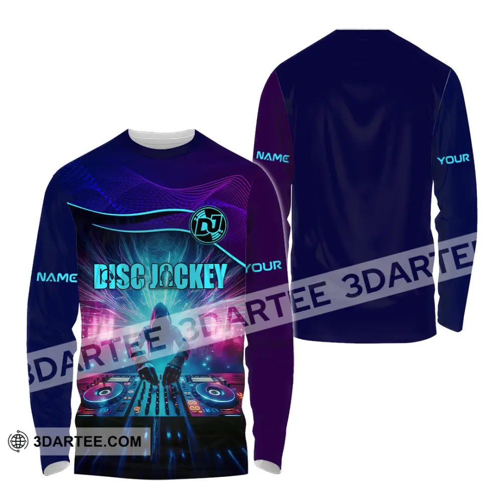 Unisex Shirt - Custom Text Dis Jockey Long Sleeve / S T-Shirt