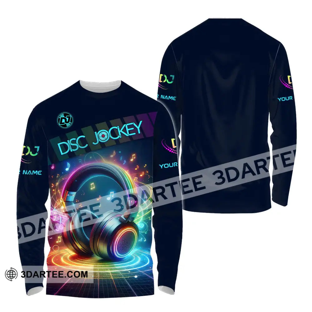 Unisex Shirt - Custom Text Dis Jockey Long Sleeve / S T-Shirt