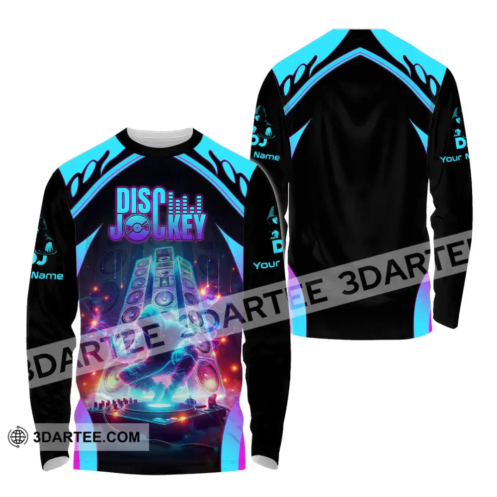 Unisex Shirt - Custom Text Dis Jockey Long Sleeve / S T-Shirt