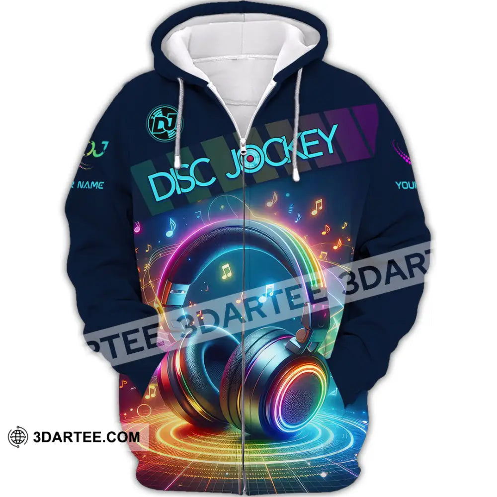 Unisex Shirt - Custom Text Dis Jockey Zipper Hoodie / S T-Shirt