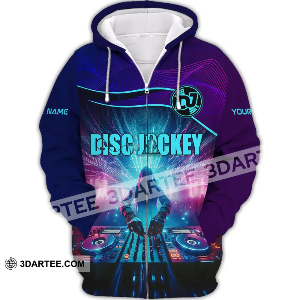 Unisex Shirt - Custom Text Dis Jockey Zipper Hoodie / S T-Shirt