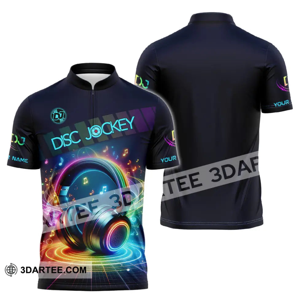 Unisex Shirt - Custom Text Dis Jockey Zipper Polo / S T-Shirt
