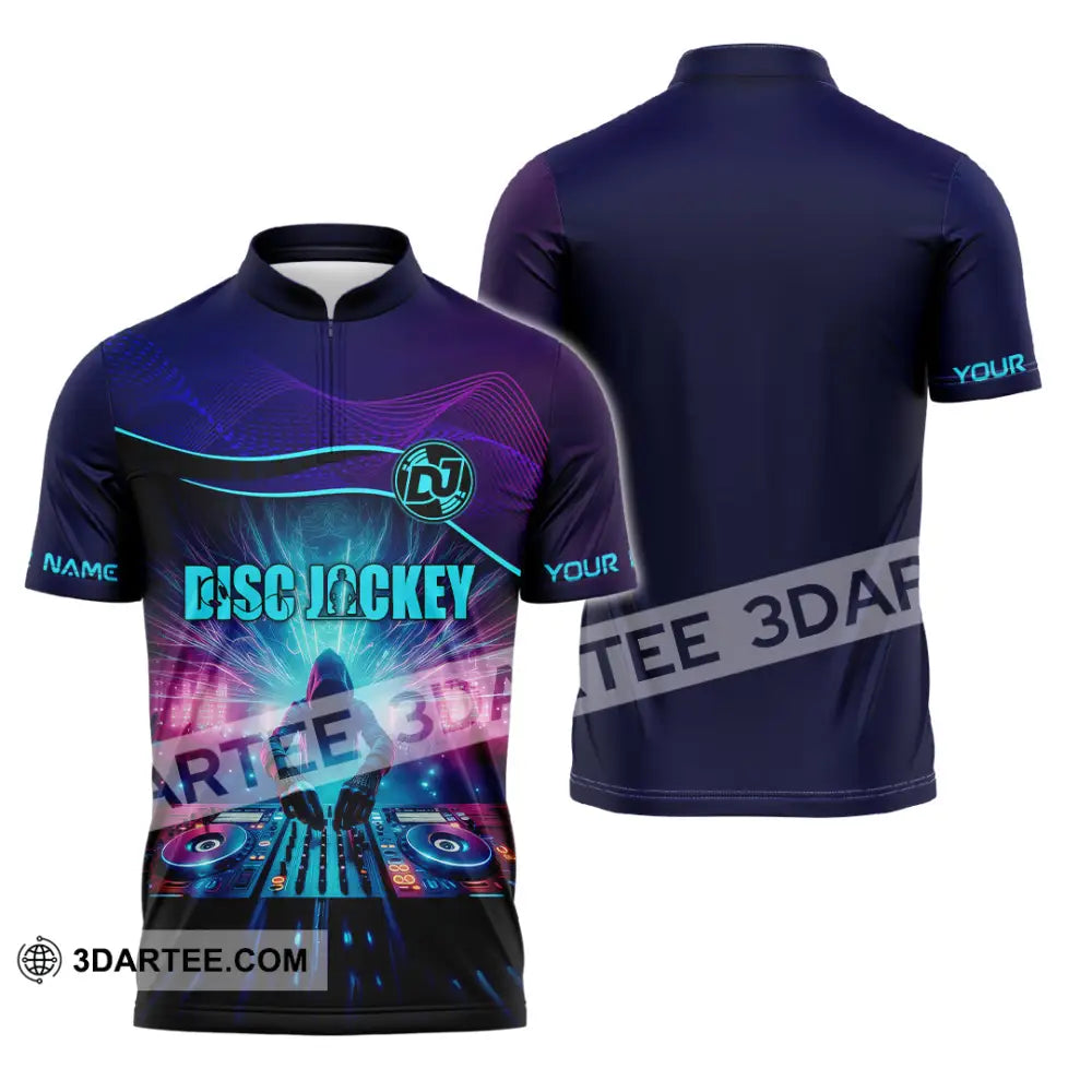 Unisex Shirt - Custom Text Dis Jockey Zipper Polo / S T-Shirt