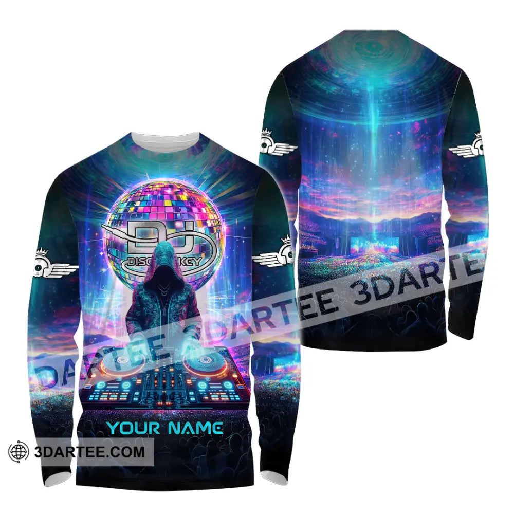 Unisex Shirt - Custom Text Shirt Disc Jockey Long Sleeve Shirt / S T-shirt