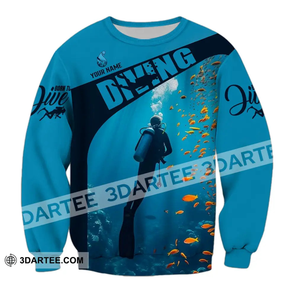 Unisex Shirt - Custom Text Diving Long Sleeve / S T-Shirt