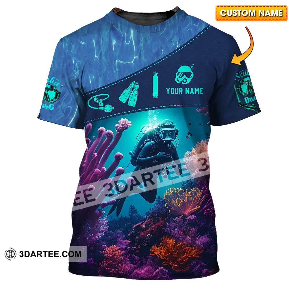 Unisex Shirt - Custom Text Shirt Diving T-shirt