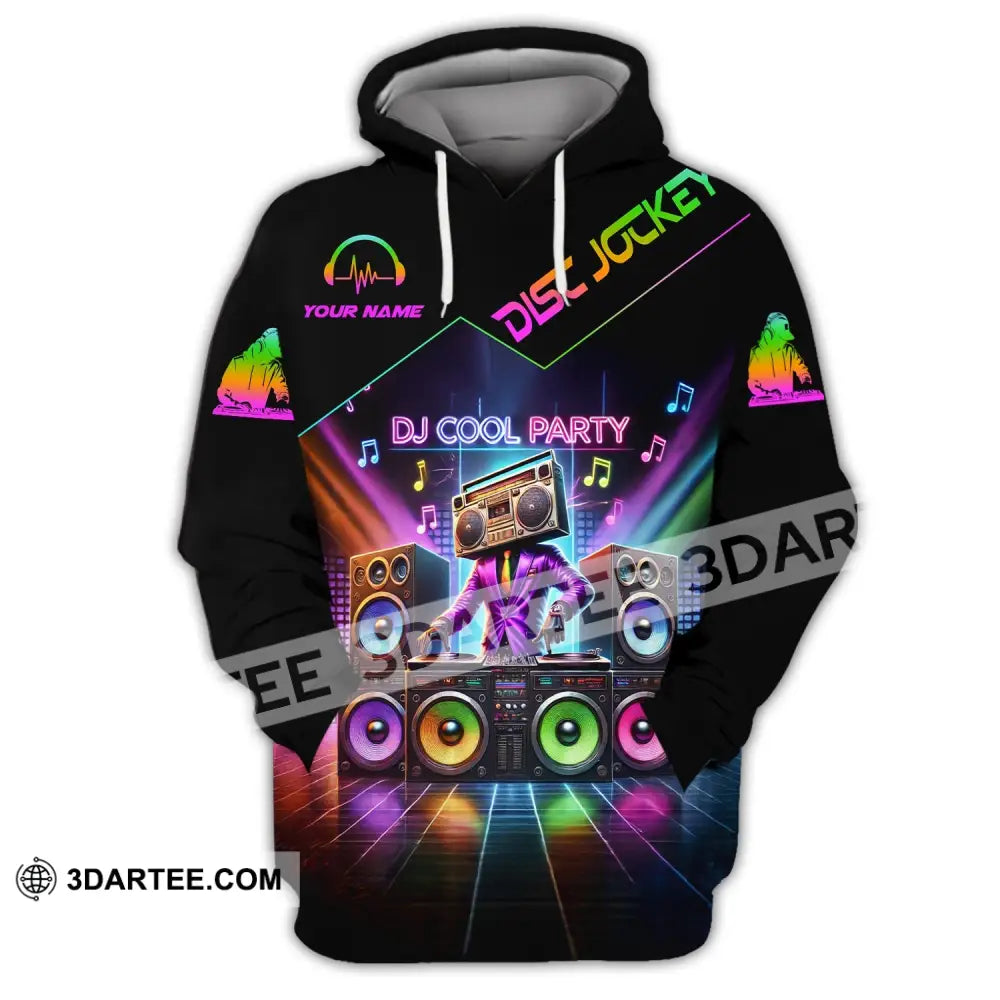 Unisex Shirt - Custom Text Dj Cool Party Hoodie / S T-Shirt