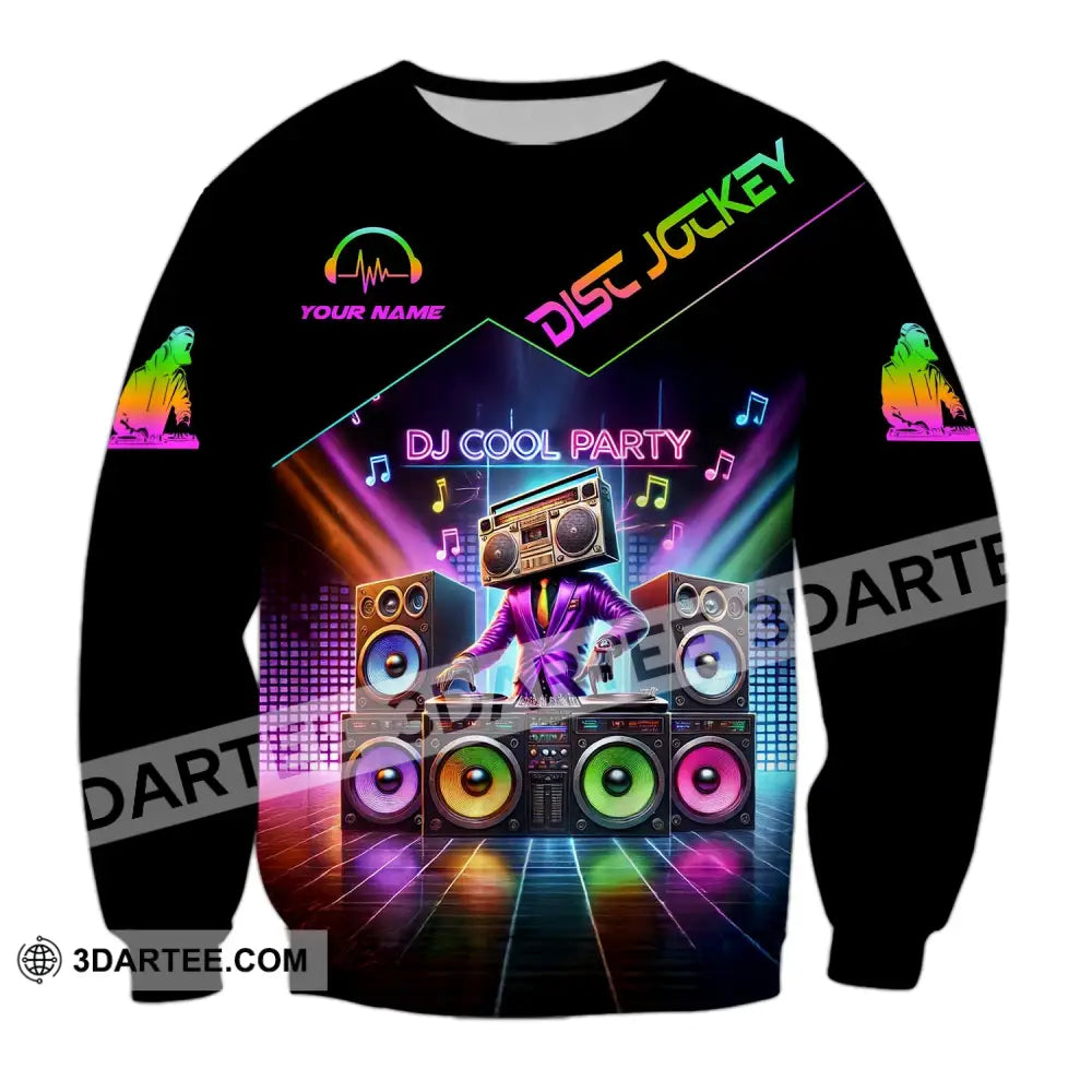 Unisex Shirt - Custom Text Dj Cool Party Long Sleeve / S T-Shirt