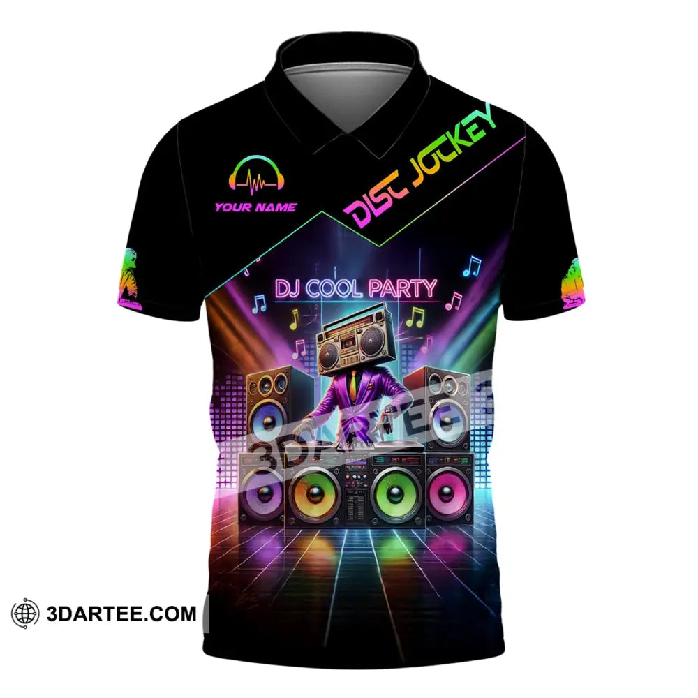 Unisex Shirt - Custom Text Dj Cool Party Polo / S T-Shirt