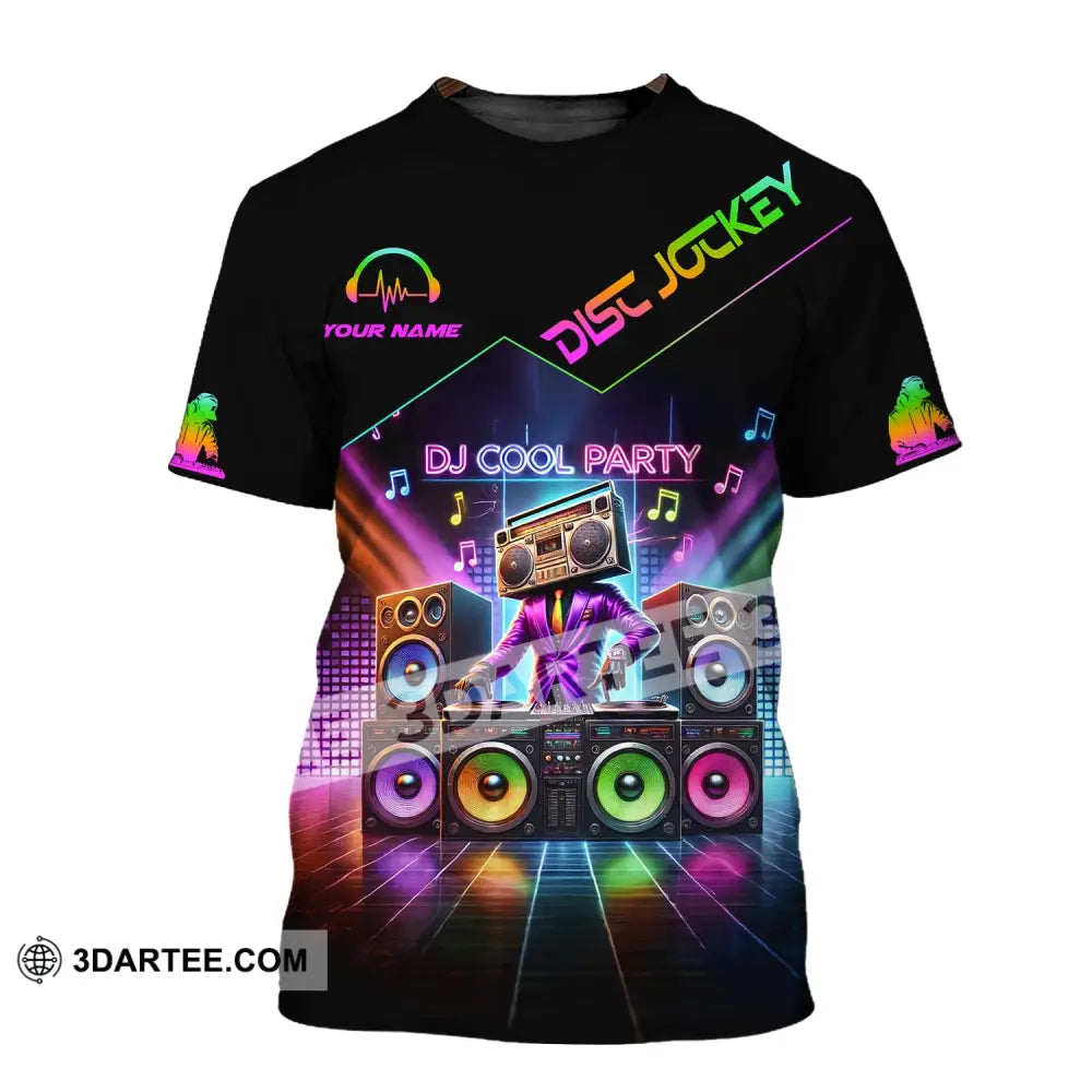 Unisex Shirt - Custom Text Dj Cool Party T-Shirt / S T-Shirt