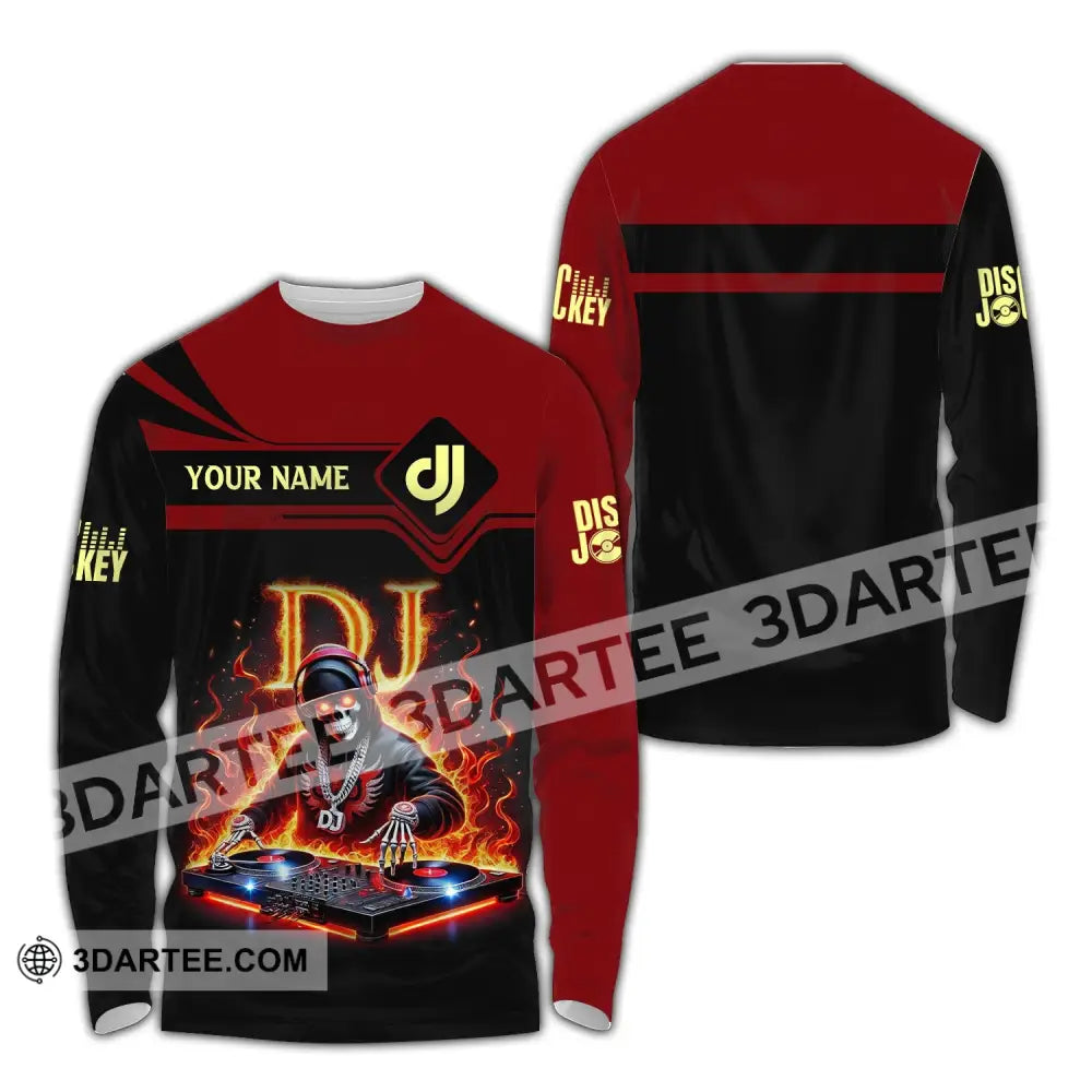 Unisex Shirt - Custom Text Dj Long Sleeve / S T-Shirt