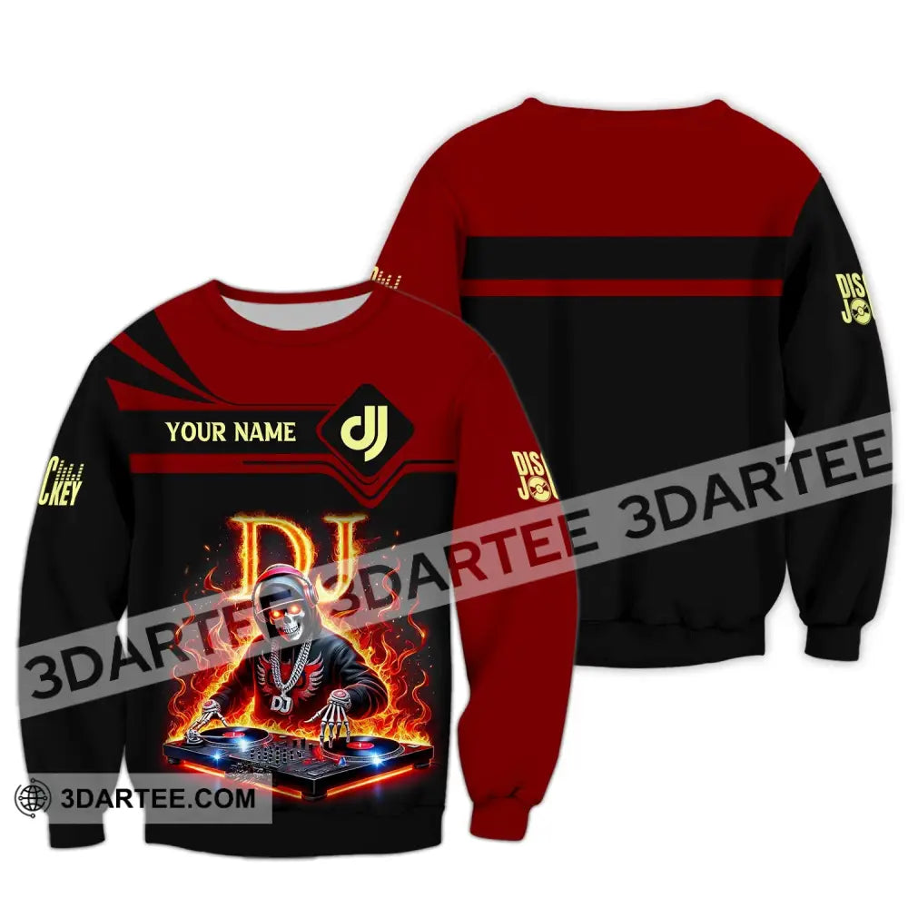Unisex Shirt - Custom Text Dj Long Sleeve / S T-Shirt
