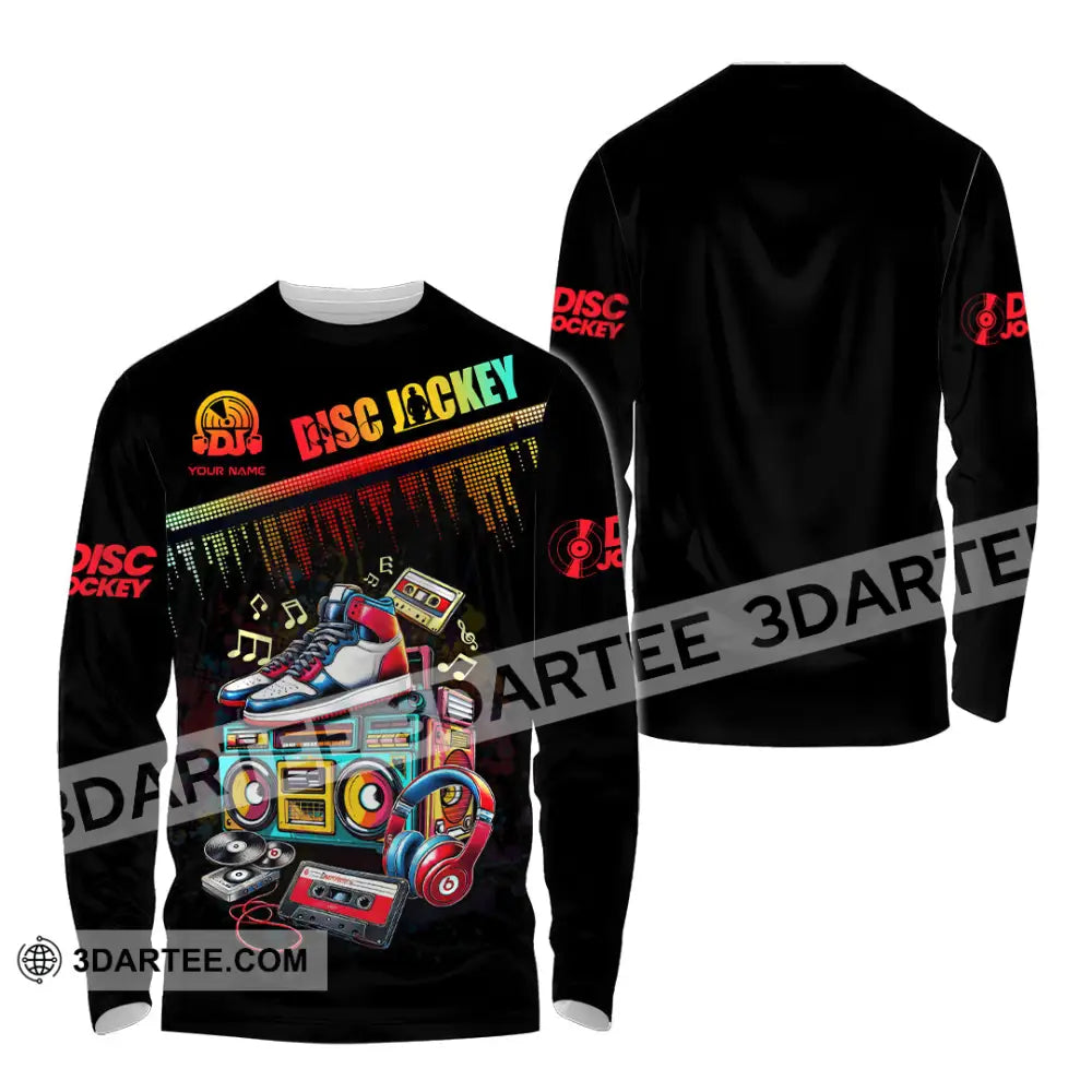 Unisex Shirt - Custom Text Shirt DJ Shirt Long Sleeve Shirt / S T-shirt