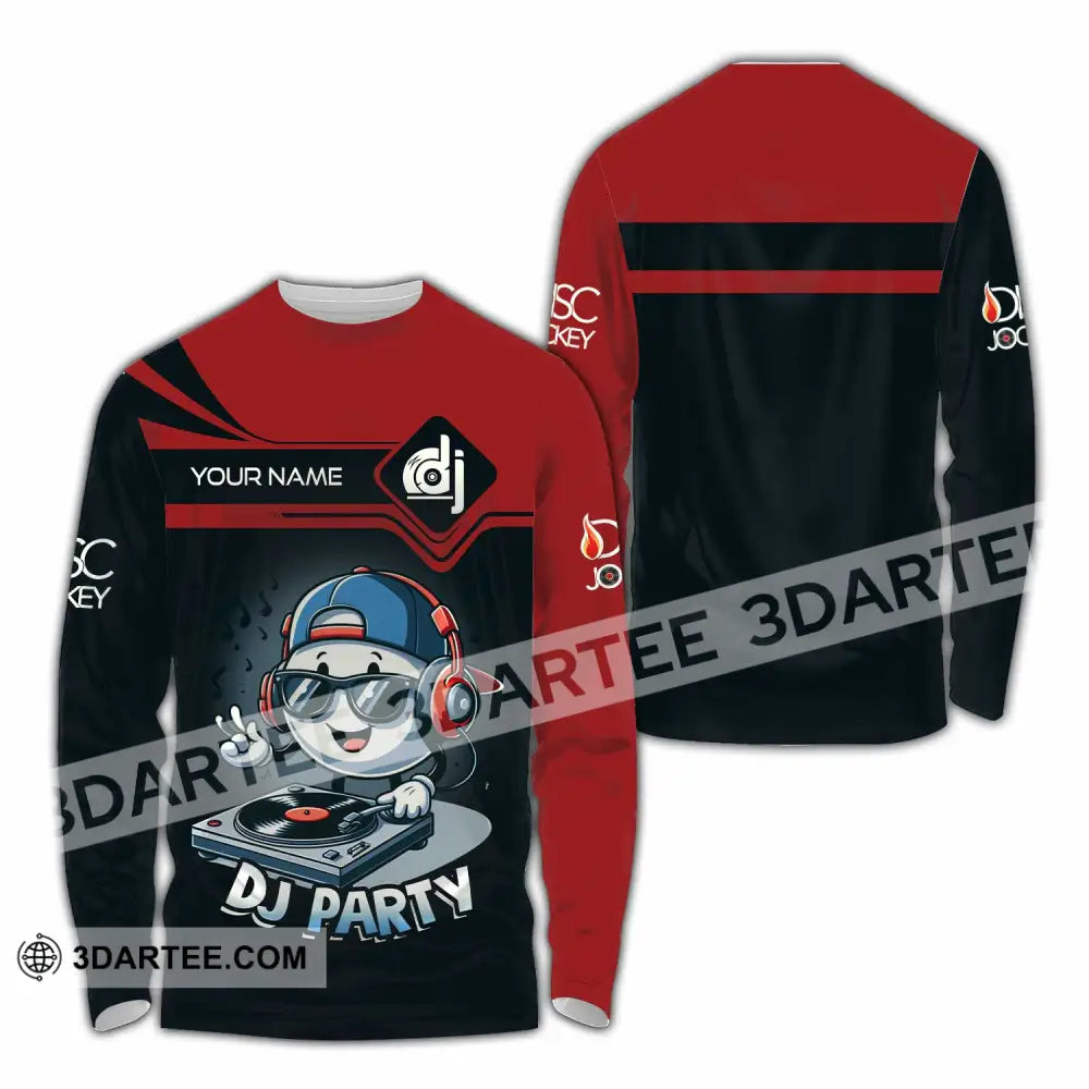 Unisex Shirt - Custom Text Shirt DJ Party Shirt Long Sleeve Shirt / S T-shirt
