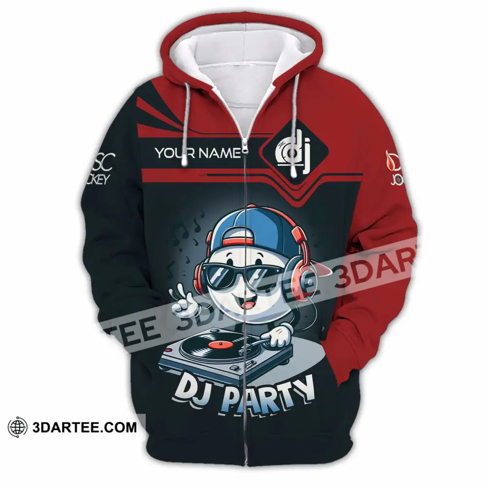 Unisex Shirt - Custom Text Shirt DJ Party Shirt Zipper Hoodie / S T-shirt