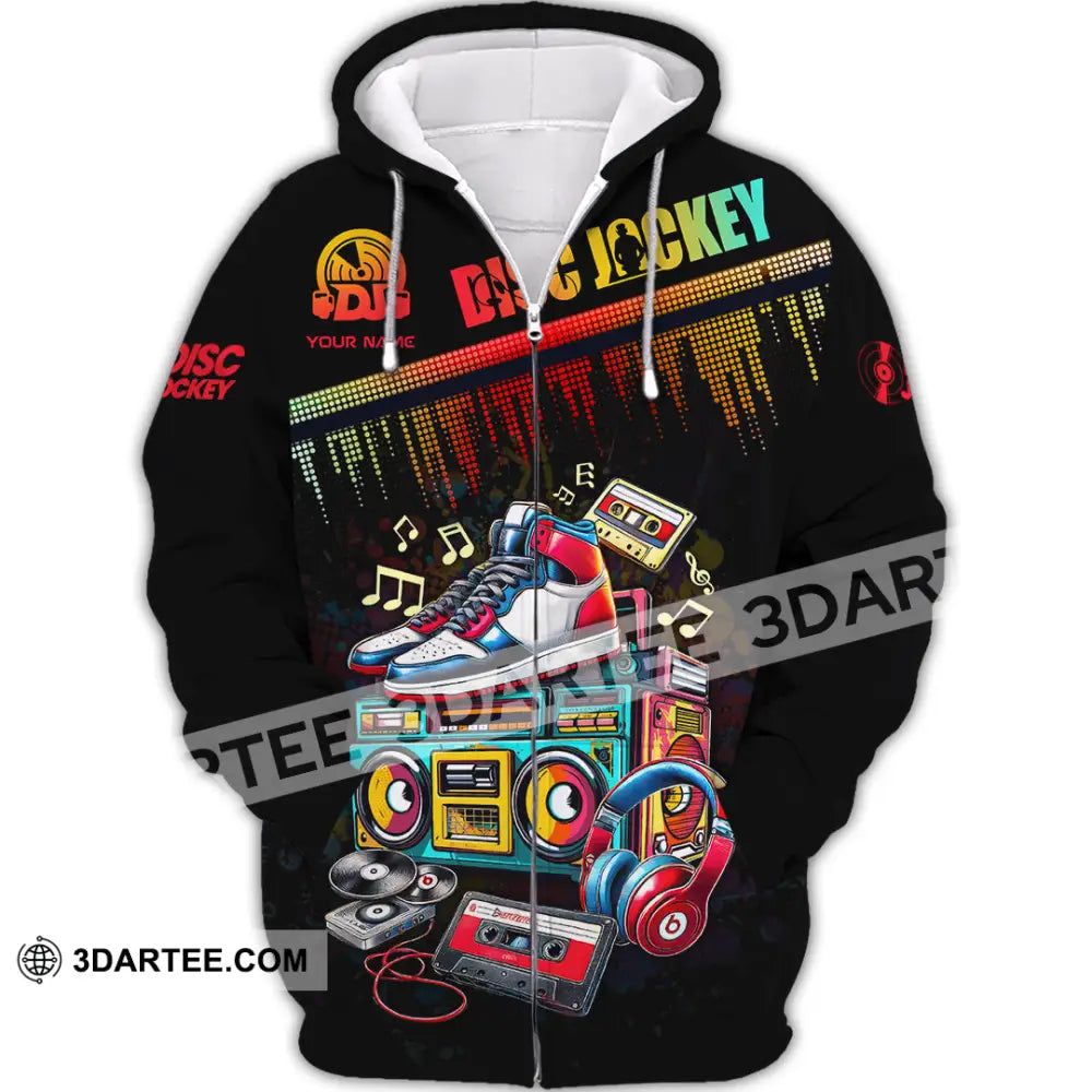 Unisex Shirt - Custom Text Shirt DJ Shirt Zipper Hoodie / S T-shirt