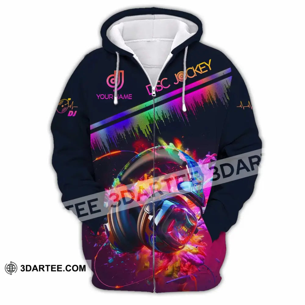 Unisex Shirt - Custom Text Dj Zipper Hoodie / S T-Shirt