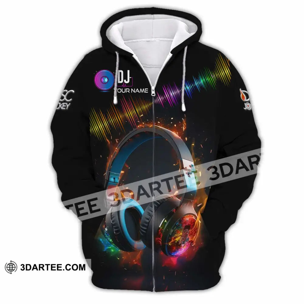 Unisex Shirt - Custom Text Dj Zipper Hoodie / S T-Shirt