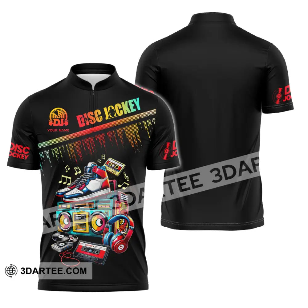 Unisex Shirt - Custom Text Shirt DJ Shirt Zipper Polo Shirt / S T-shirt