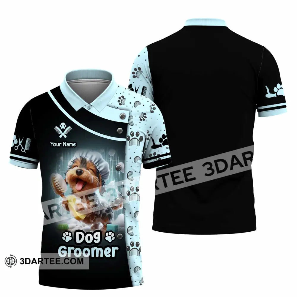 Unisex Shirt - Custom Text Shirt Dog Groomer Shirt Polo Shirt / S T-shirt