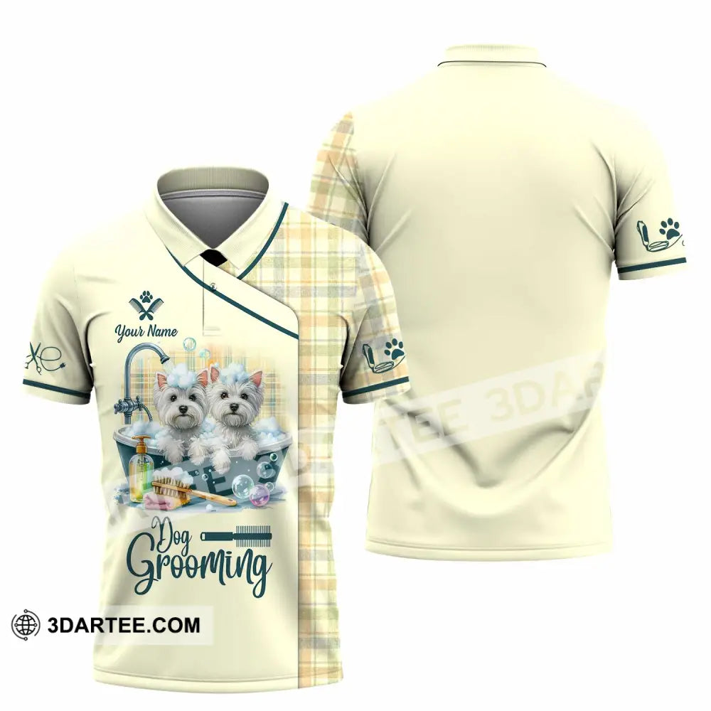 Unisex Shirt - Custom Text Shirt Dog Grooming Shirt Polo Shirt / S T-shirt