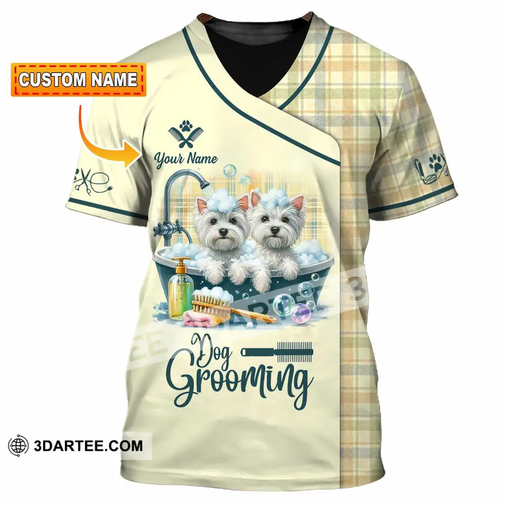 Unisex Shirt - Custom Text Shirt Dog Grooming Shirt T-shirt