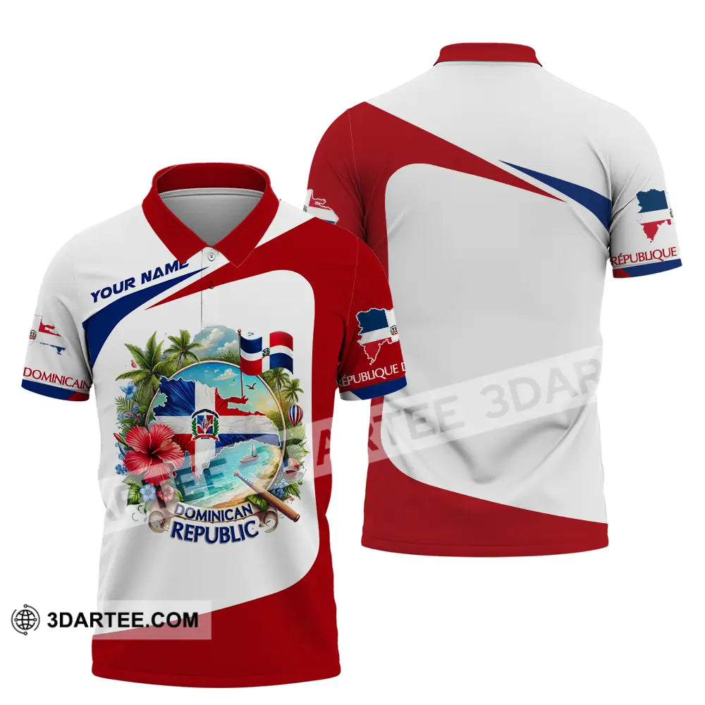 Unisex Shirt - Custom Text Dominican Republic Polo / S T-Shirt