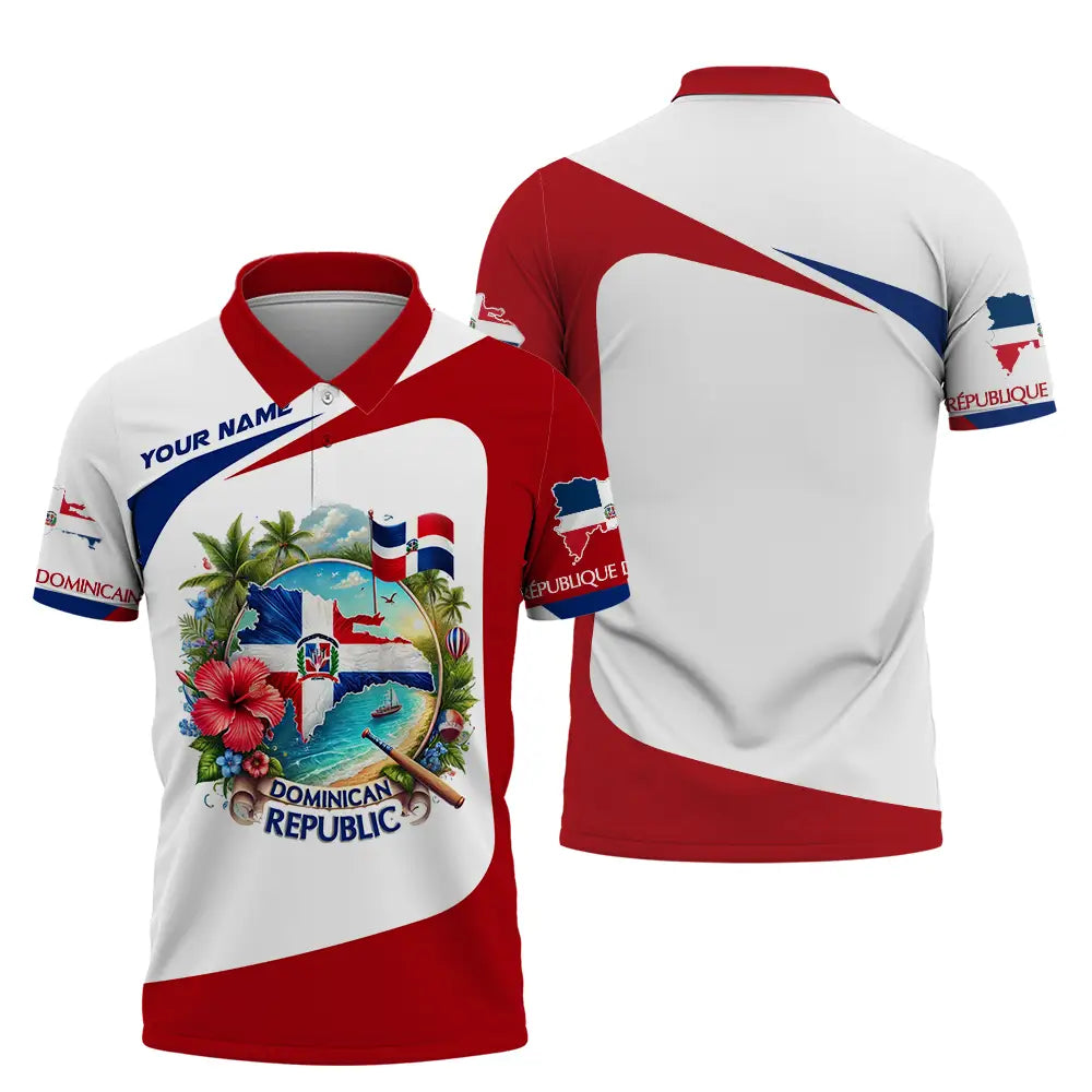 Unisex Shirt - Custom Text Dominican Republic Polo / S T-Shirt