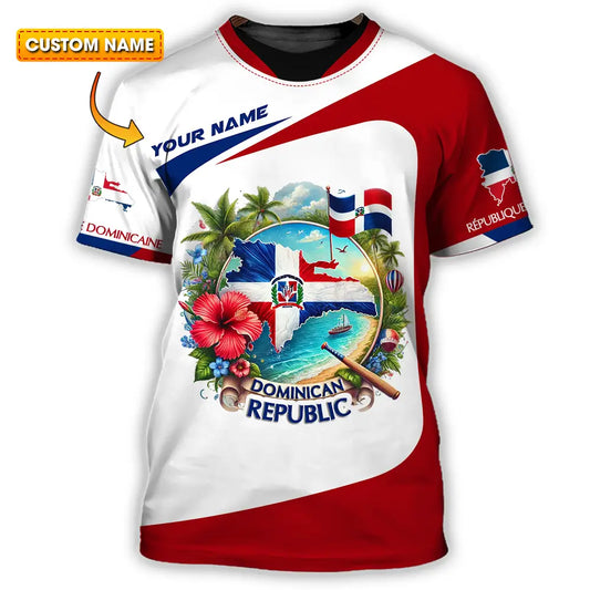 Unisex Shirt - Custom Text Dominican Republic T-Shirt