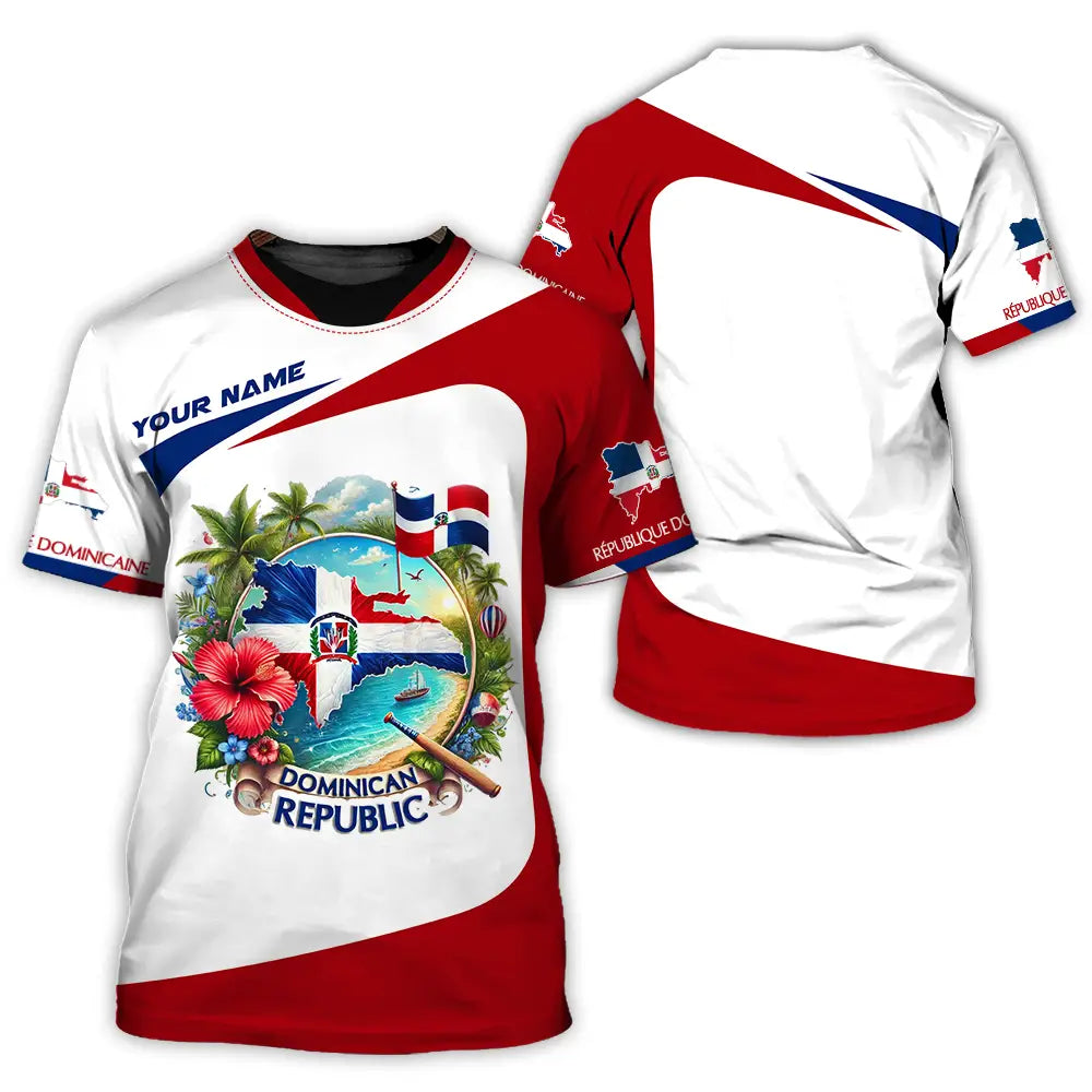 Unisex Shirt - Custom Text Dominican Republic T-Shirt / S T-Shirt