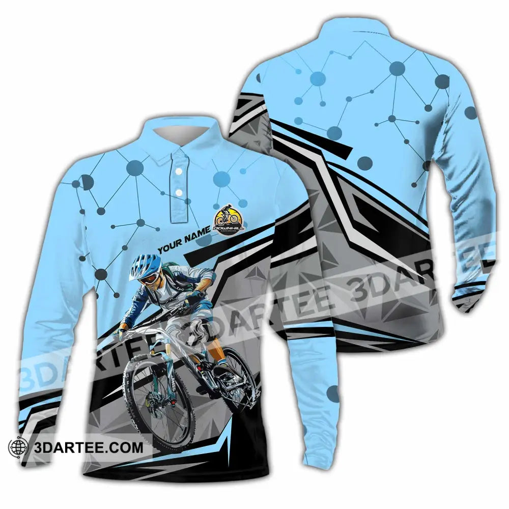 Unisex Shirt - Custom Text Shirt Downhill Shirt Long Sleeve Polo / S T-shirt