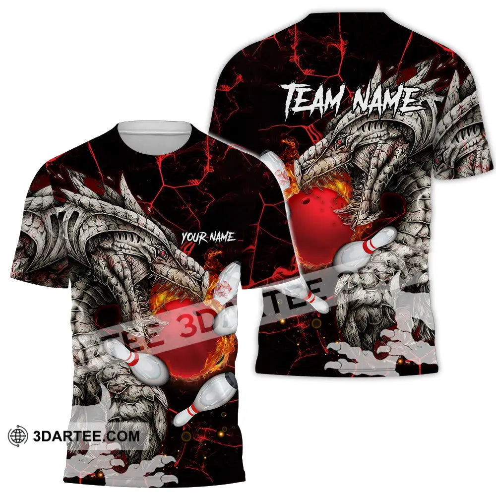 Unisex Shirt - Custom Text Shirt Dragon Bowling Shirt T-Shirt / S T-shirt